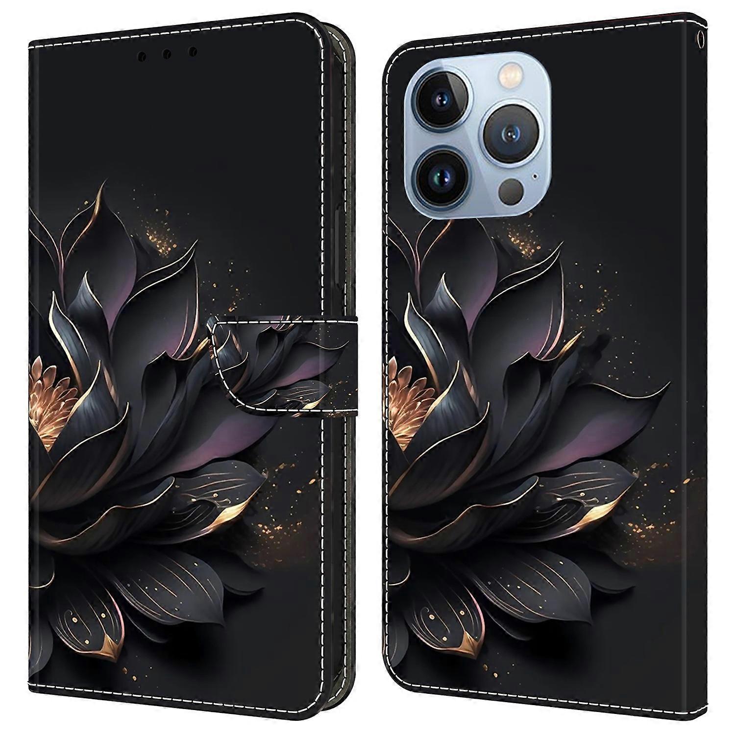 For iPhone 16 Pro Wallet Case Magnetic Clasp 3D Pattern Leather Phone Cover