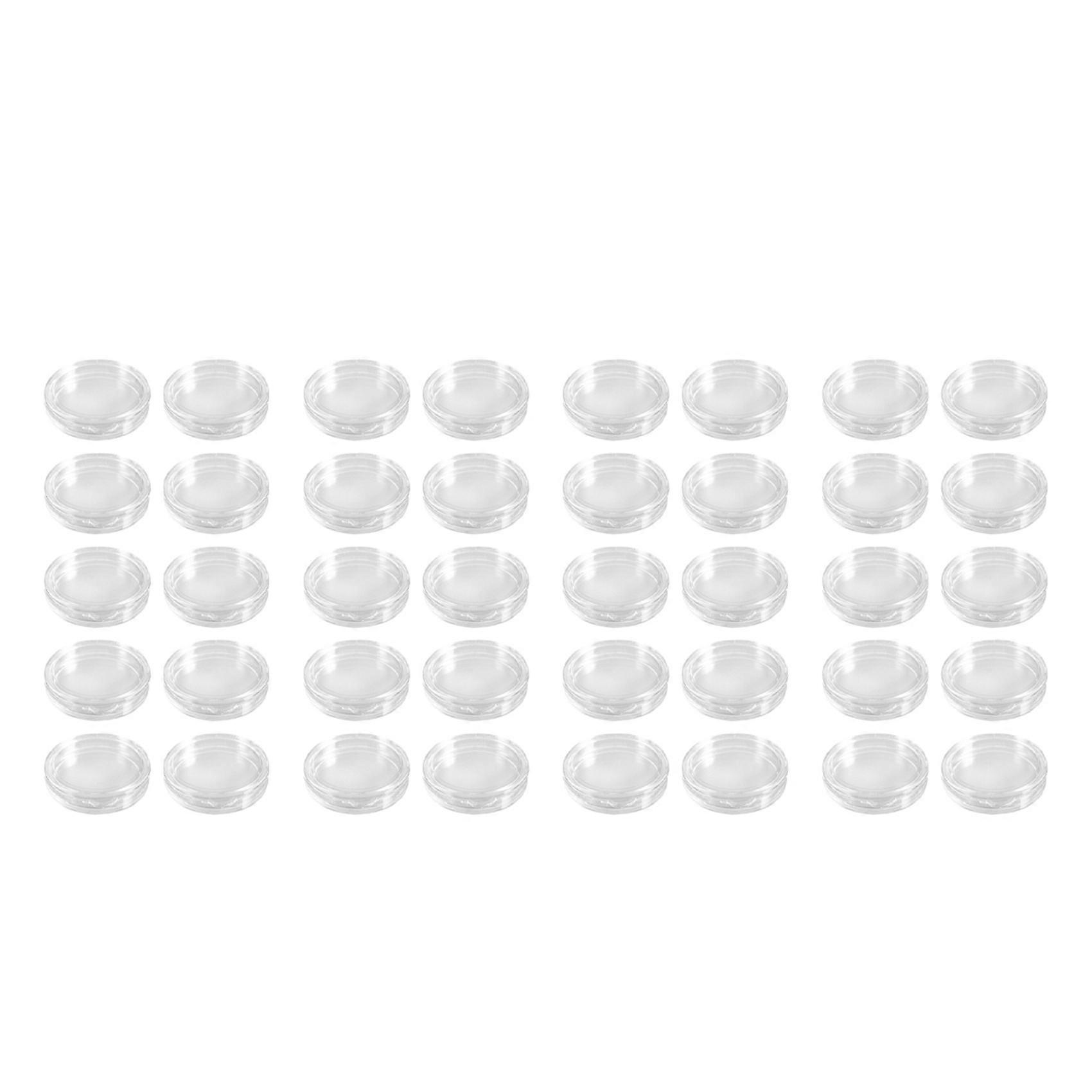 40 Pcs Small Round Transparent Plastic Coin Capsules Box 35mm