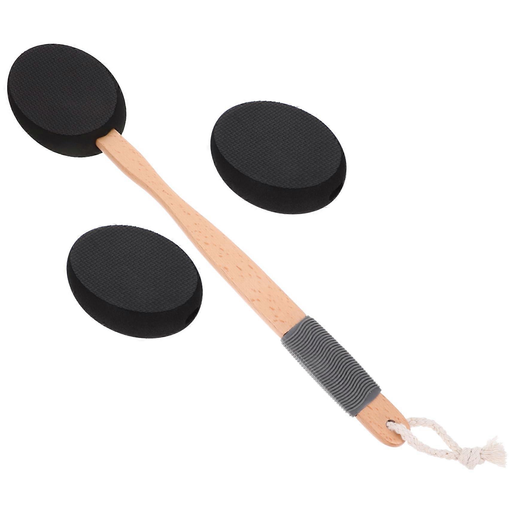 Back Lotion Applicator with Long Handle and Replaceable Heads for Easy Lotion Application and Gentle Exfoliation