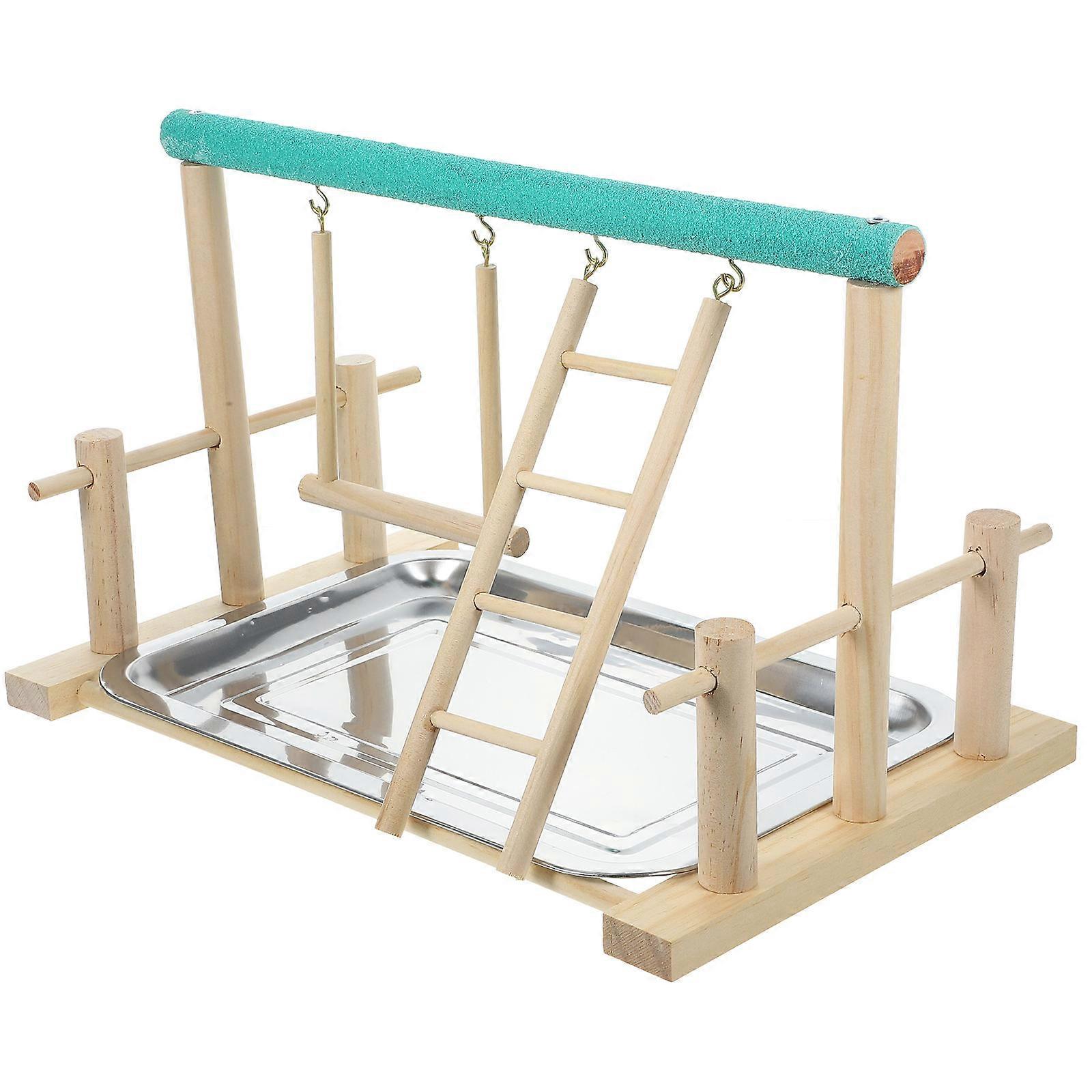 Parrot Play Stand Solid Wood Bird Roosting Frame for Birds Standing