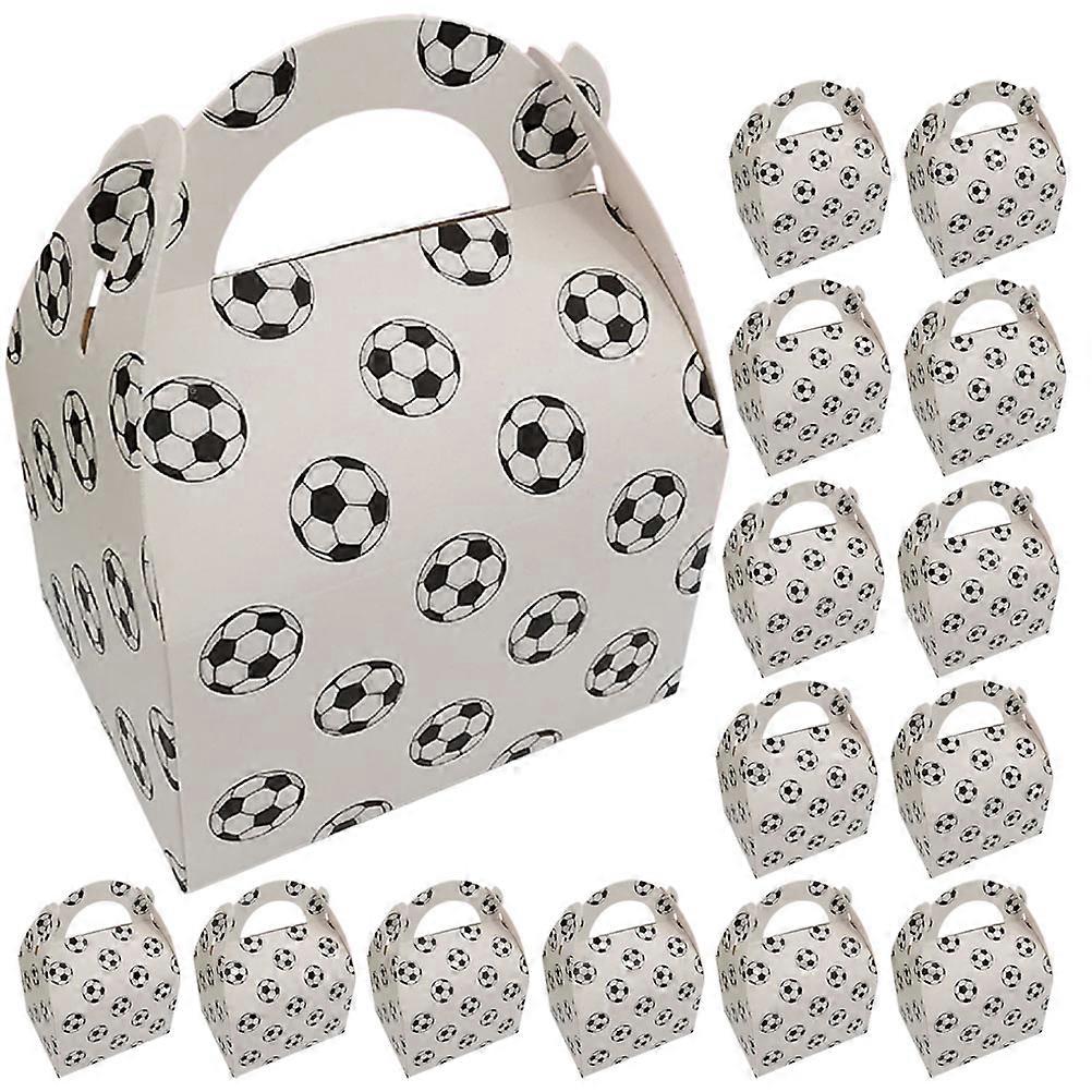 White Soccer Treat Boxes for Wrapping 50Pcs Paper Candy Gift Boxes