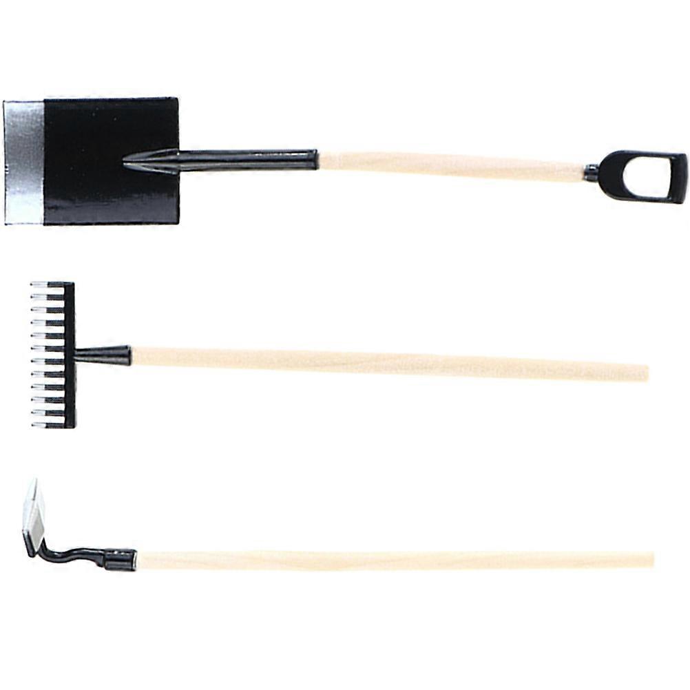 3Pcs Miniature Garden Tools Small Rake for Decor