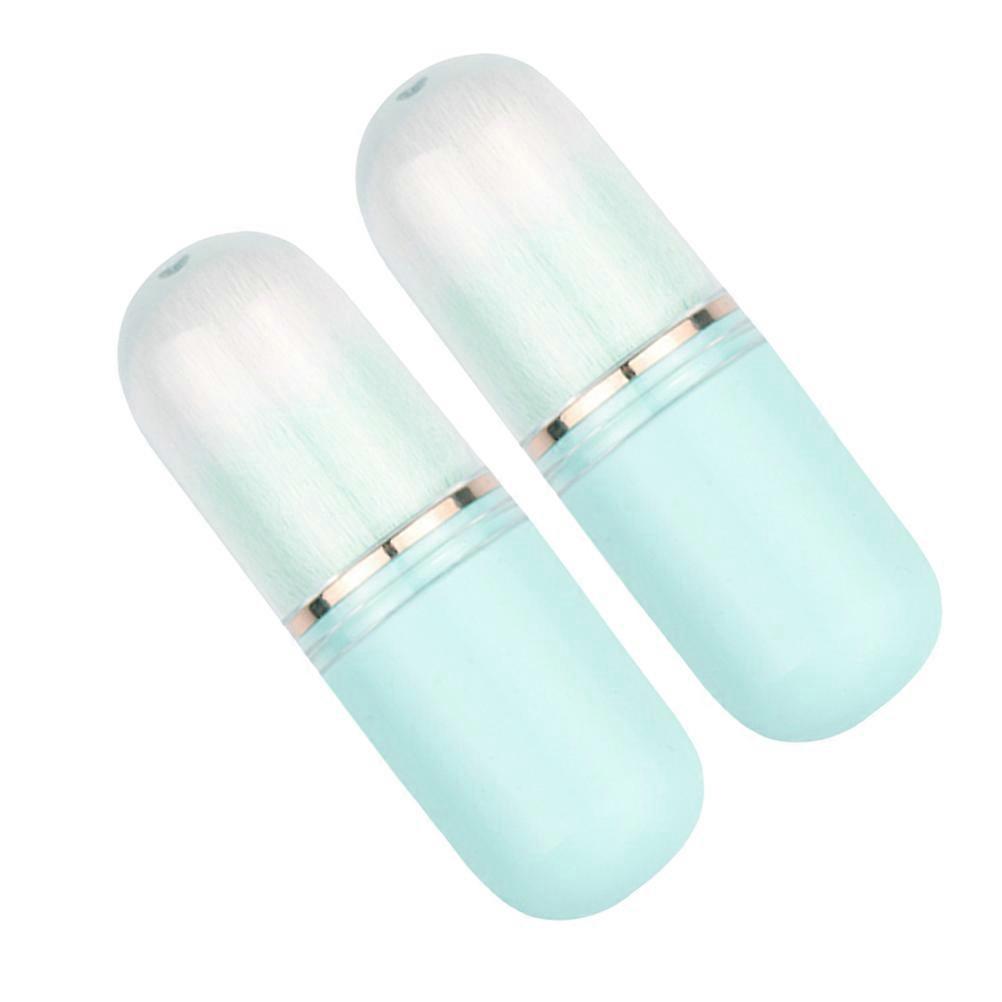 Mini Blush Brush Retractable for Cleaning Sky-Blue Travel Makeup Set
