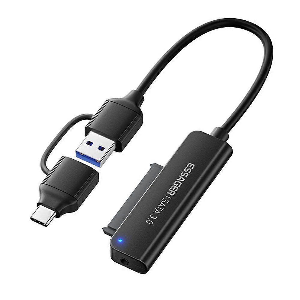 ESSAGER 5Gbps High Speed Data Transfer 2 in 1 USB 3.0/Type-C to SATA Adapter Cable for External Hard