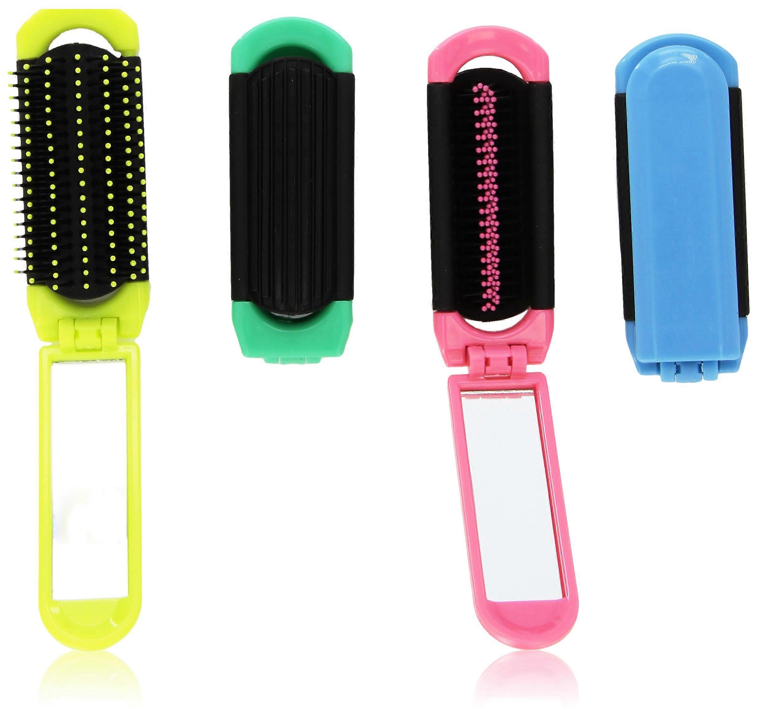 Folding Travel Mirror Brush 2 in 1 Compact Combo TSA Approved, 18 Pack