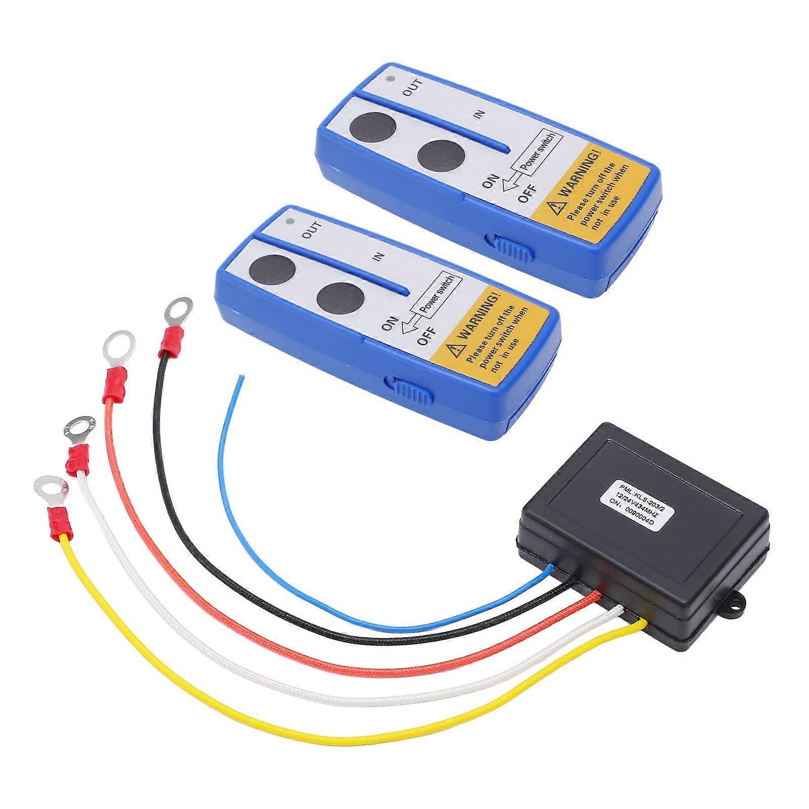 Wireless Winch Remote Control Kit 12V with LED Indicator, 75ft Range, Universal for ATV Truck Jeep