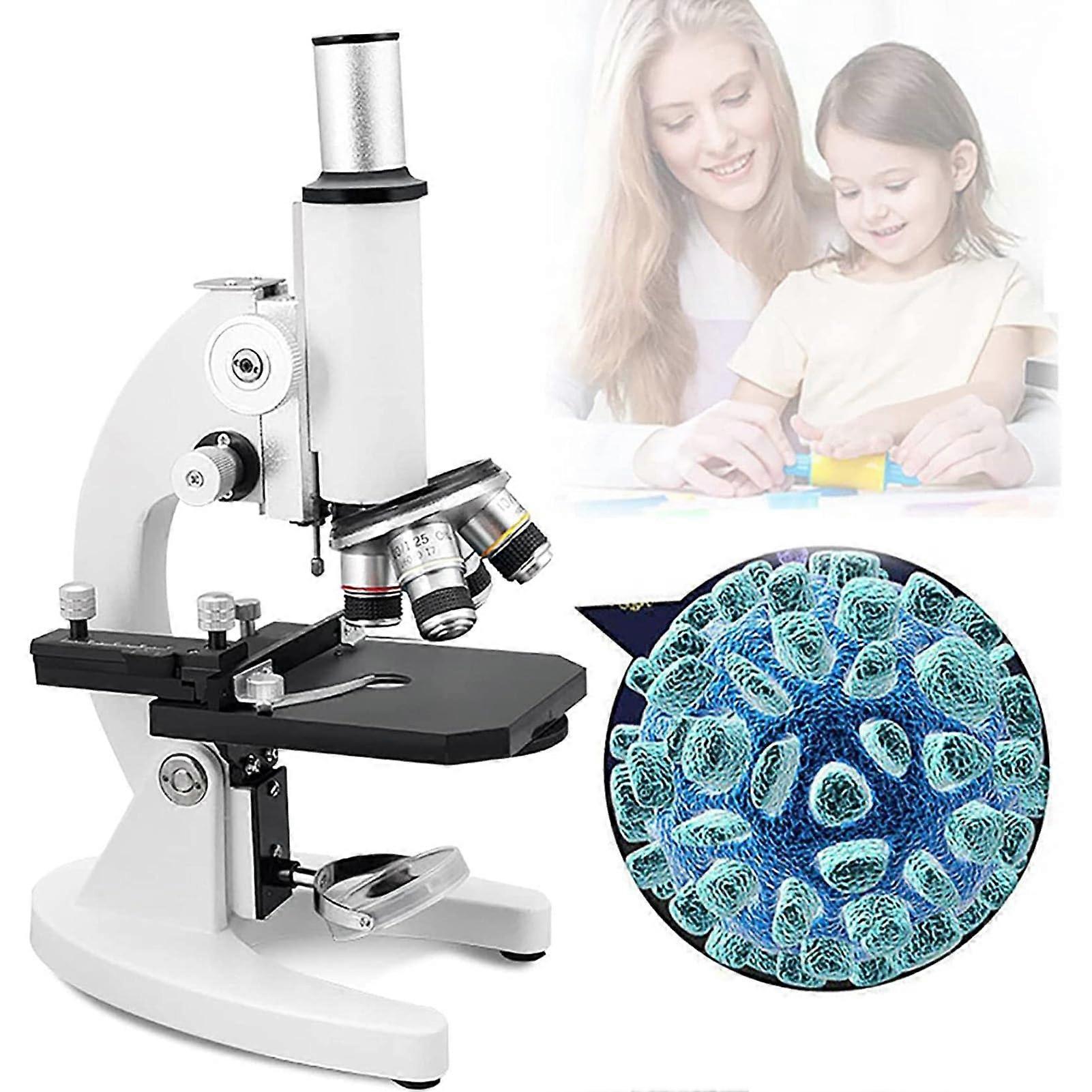 Digital Compound Microscope with Dual LED Illumination for Adults and Kids, Phone Adapter, Kit