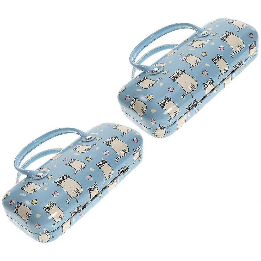 PU Glasses Storage Case Portable Cartoon Pattern Glasses Holder 10Pcs