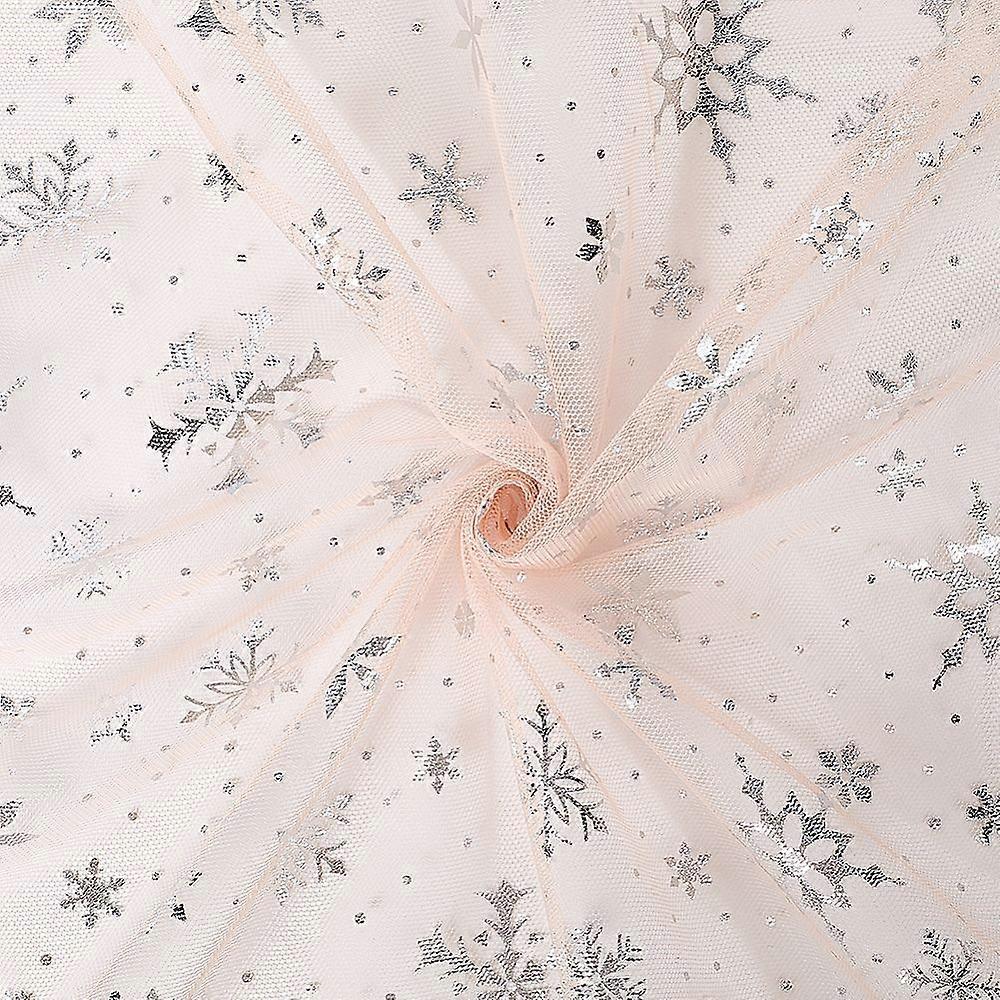 Polyester Fabric for Photography Props Clothing Accessories Snowflake Pattern Misty Rose 170cm