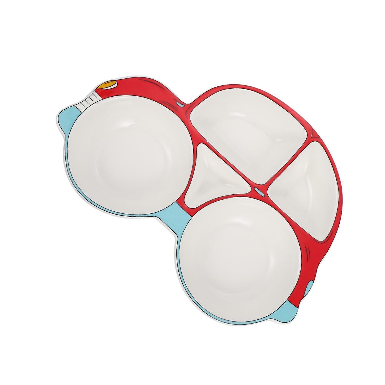 Cartoon Kids Divided Plate Ceramic CarShaped Design MultiGrid Layout for Meals