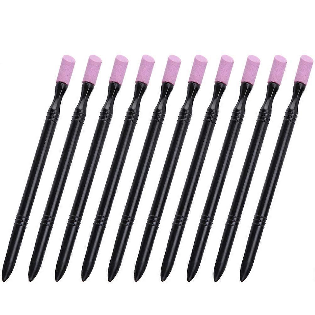 Black Nail File and Buffer for Nail Care with 10Pcs Stone Sanding Tools