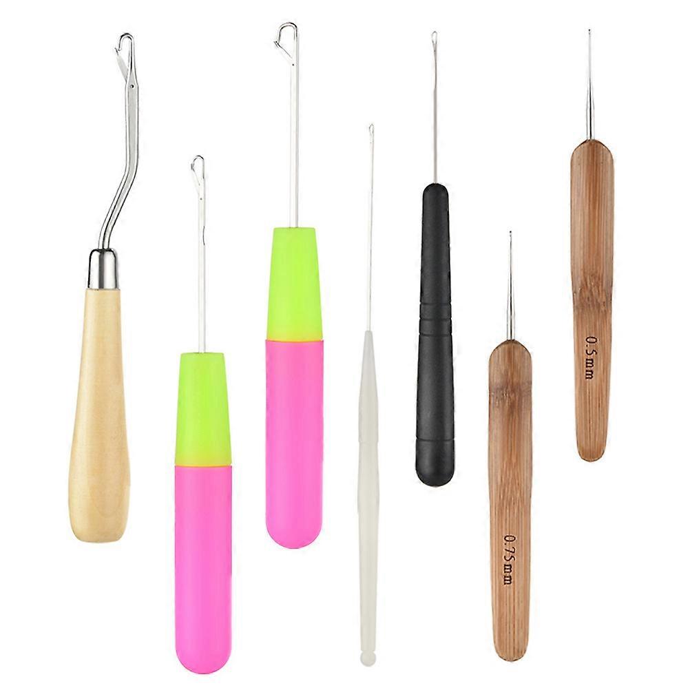 Hair Extensions Crochet Hook Set Including 7Pcs Wig Needle Tools for Styling