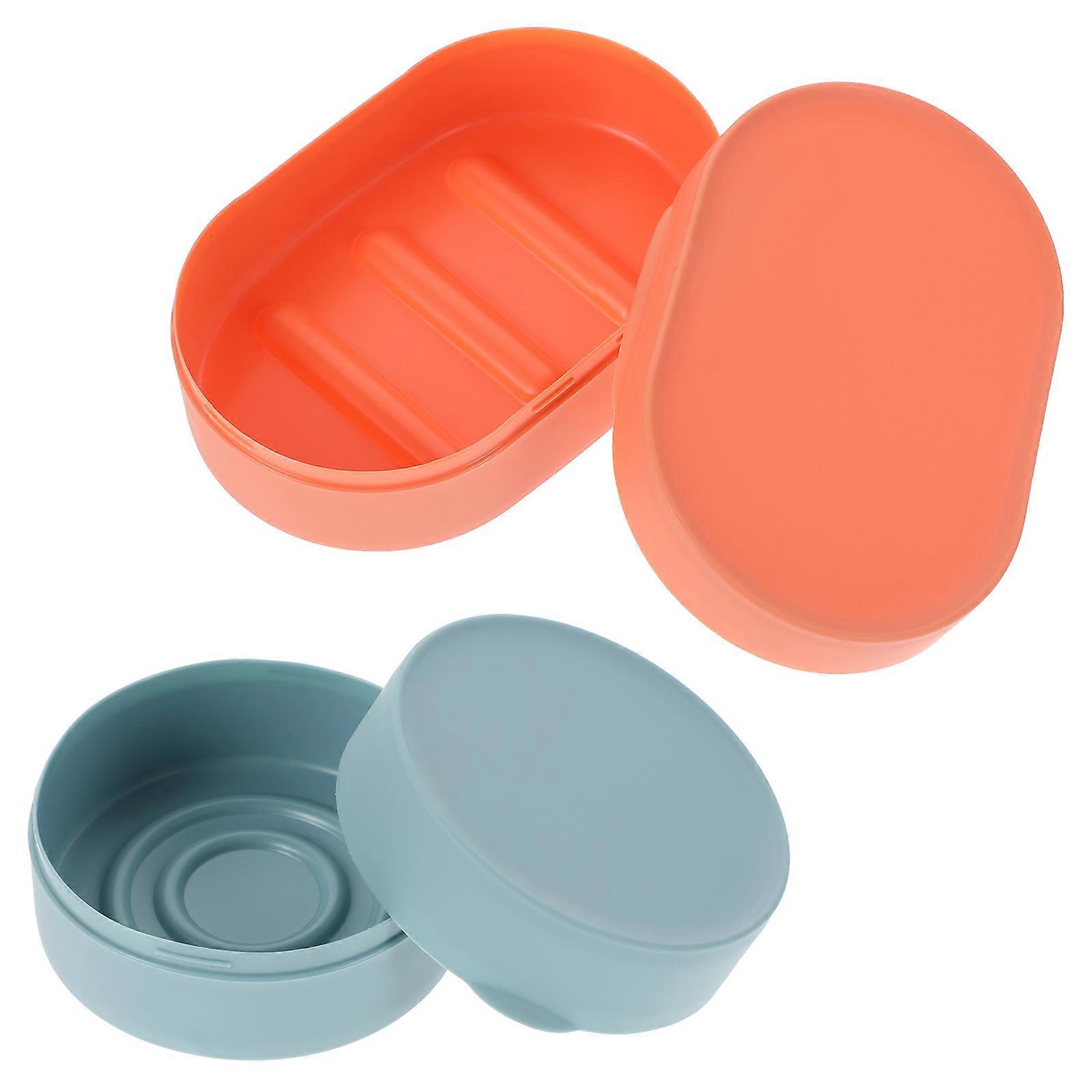 Soap Box Storage Boxes for Storage 2Pcs Portable Soap Holders Assorted Color