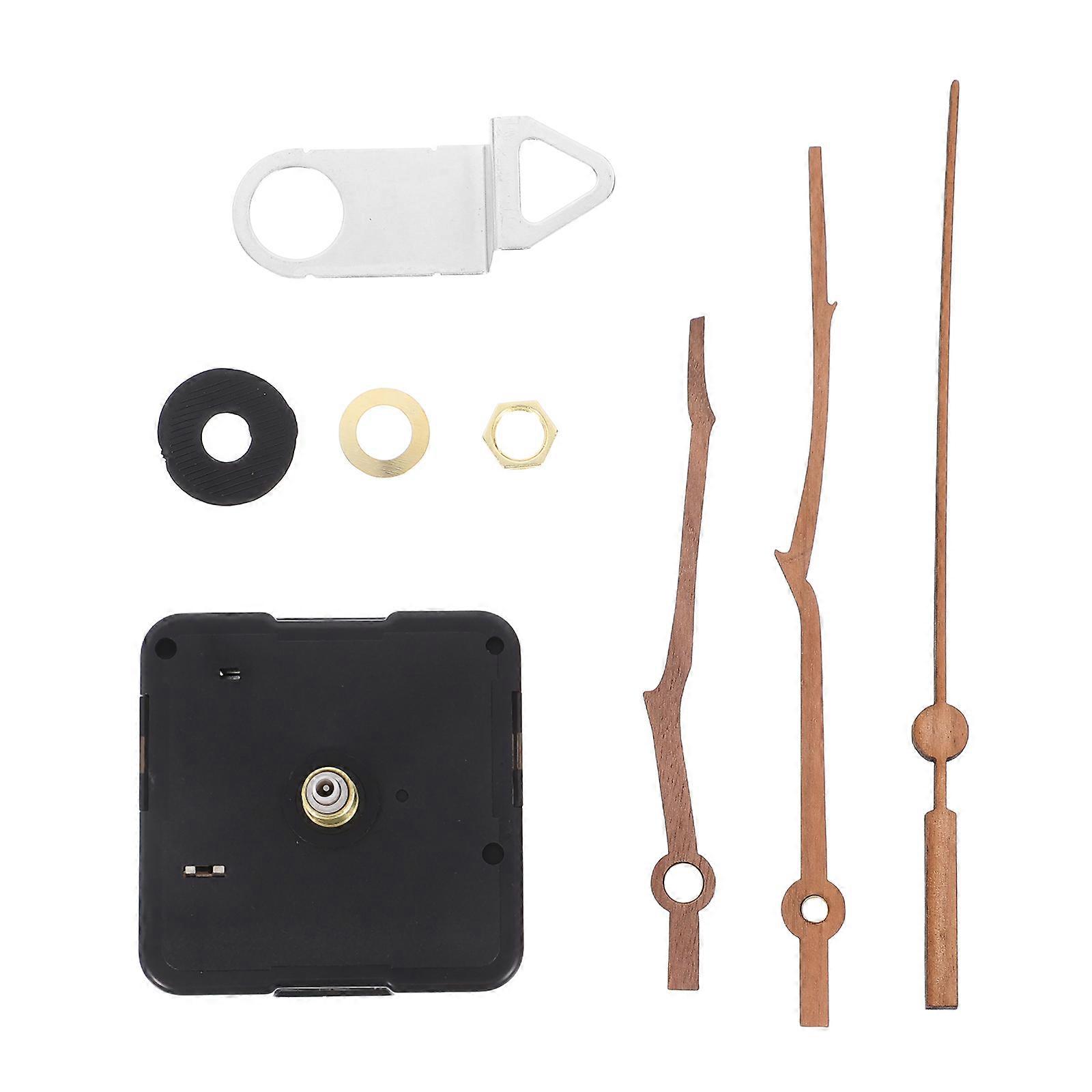 DIY Silent Clock Movement Replacement with Long Shaft Sweep and Walnut Hands 1Set