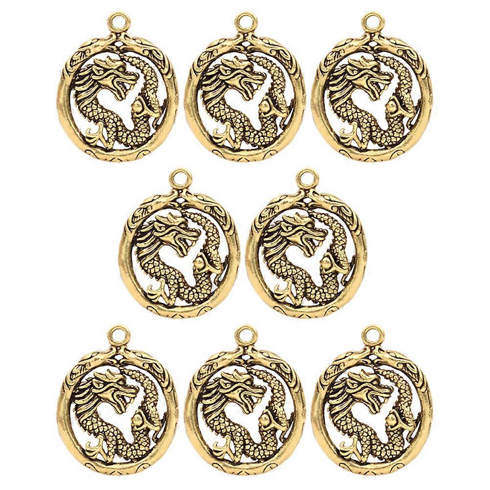 Drachenanhänger aus Messing, 8-teiliges Set