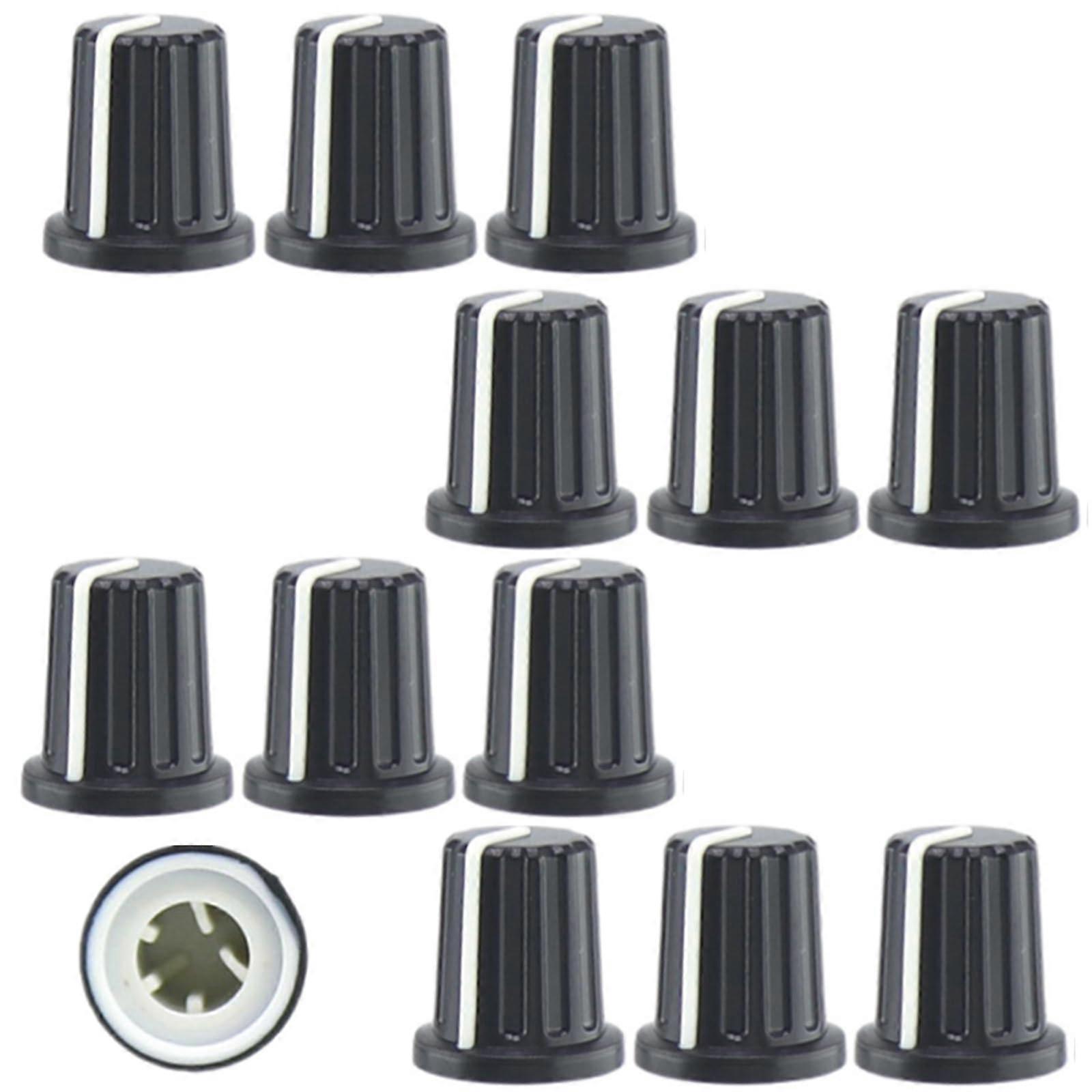 12pcs 6mm DType Potentiometer Knobs for DJ Mixers, 16x18mm Rotary Replacements for Precise Volume Control