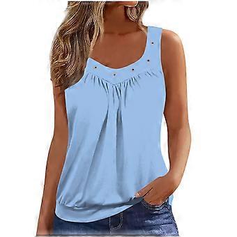 Kukoosong Mouwloze tanktop met V-hals voor dames, slim fit, casual, elastisch, effen kleur, crop top voor dagelijks loungen.