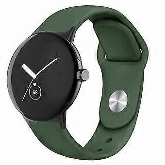 For Google Pixel Watch 4 / 3 / 2 / 1 41mm Solid Color Reverse Buckle Silicone Watch Band
