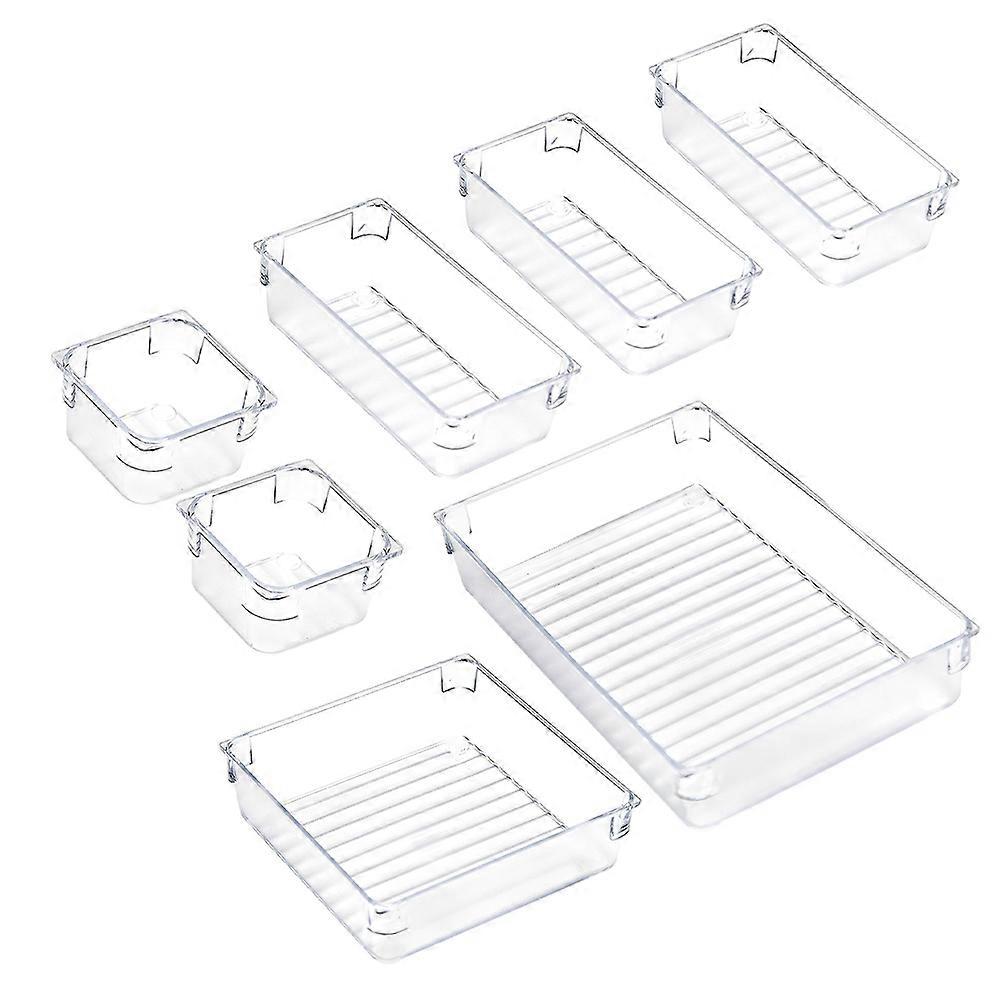Transparent Cosmetics Storage Organizer for 7Pcs Plastic Box