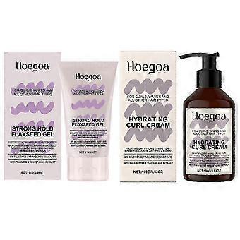Curls Strong Hold Gel & Hydrating Curl Cream Combo Set, Extra Strong Scrunch Gel for Long-lasting Defined Curls, Smooth Curl Cream