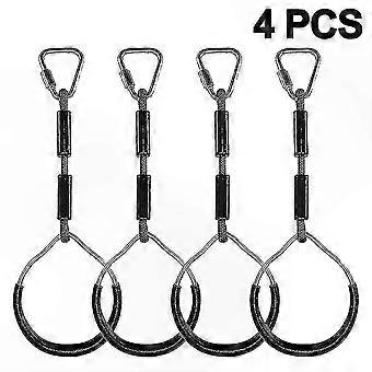 Colorful Gymnastic Rings Set - 4 Pack compatible with Outdoor Playgrounds & Backyard Ninja Training Equipment