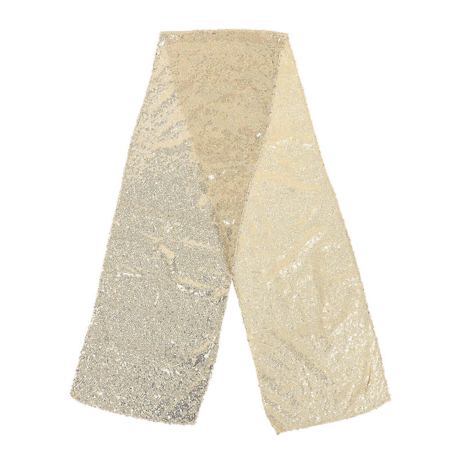 Sequin Table Runner Golden Cloth for Decorative Use