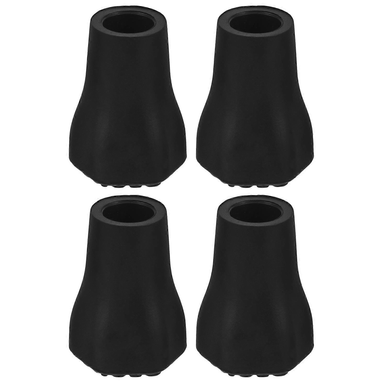 Trekking Pole Protective Tips for Protection Use 4Pcs Black Walking Tips