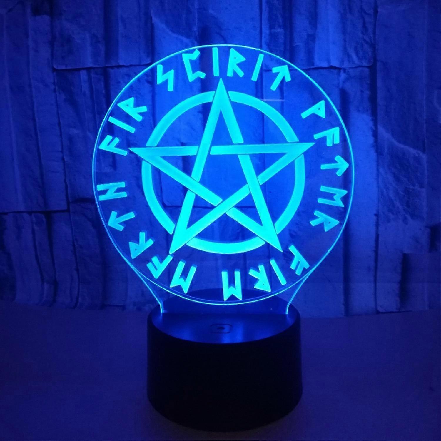 Creative Pentagram 3D Light Seven Color Creative 3
