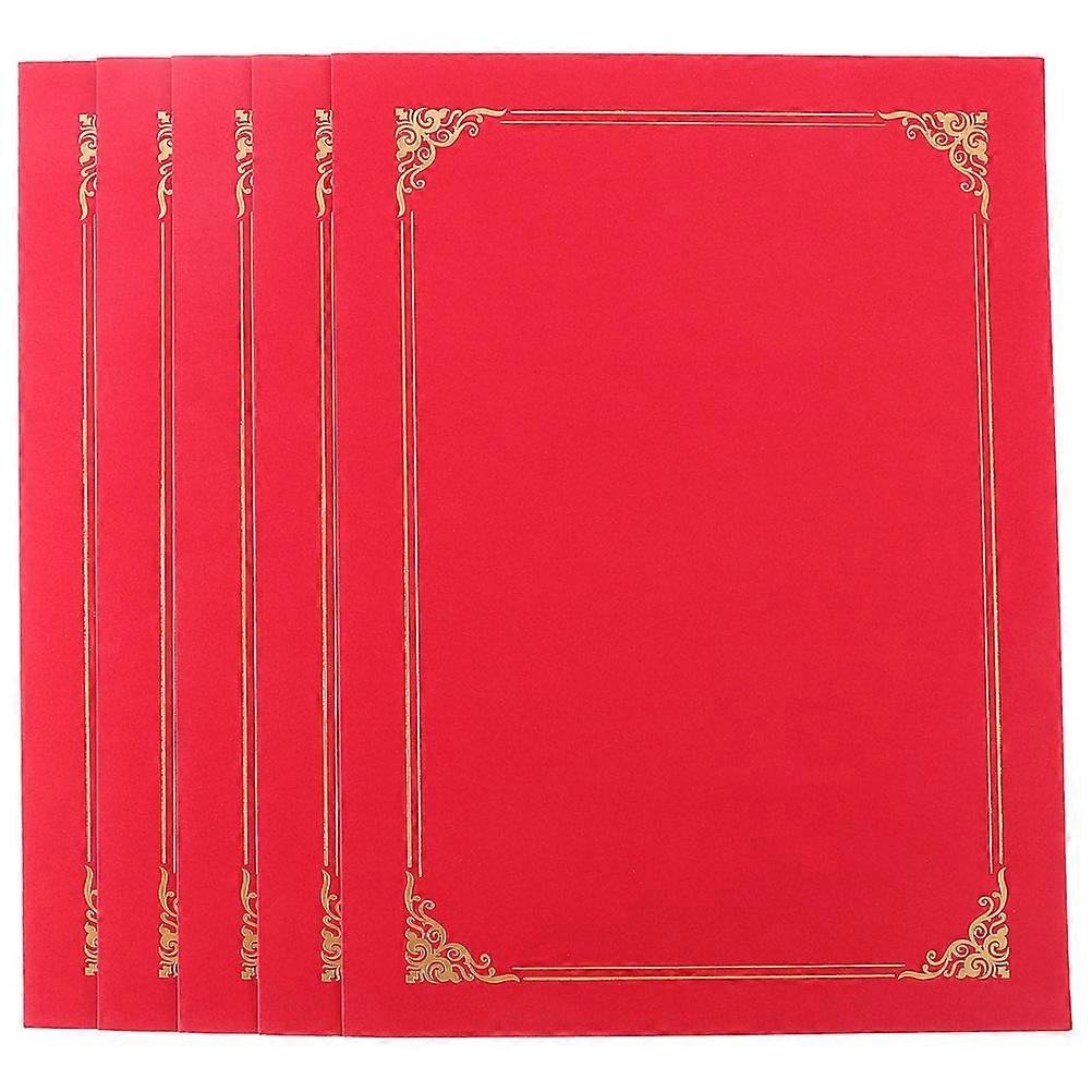 Certificate Covers Multi-Use Certificate Holders for 5Pcs Red Paper