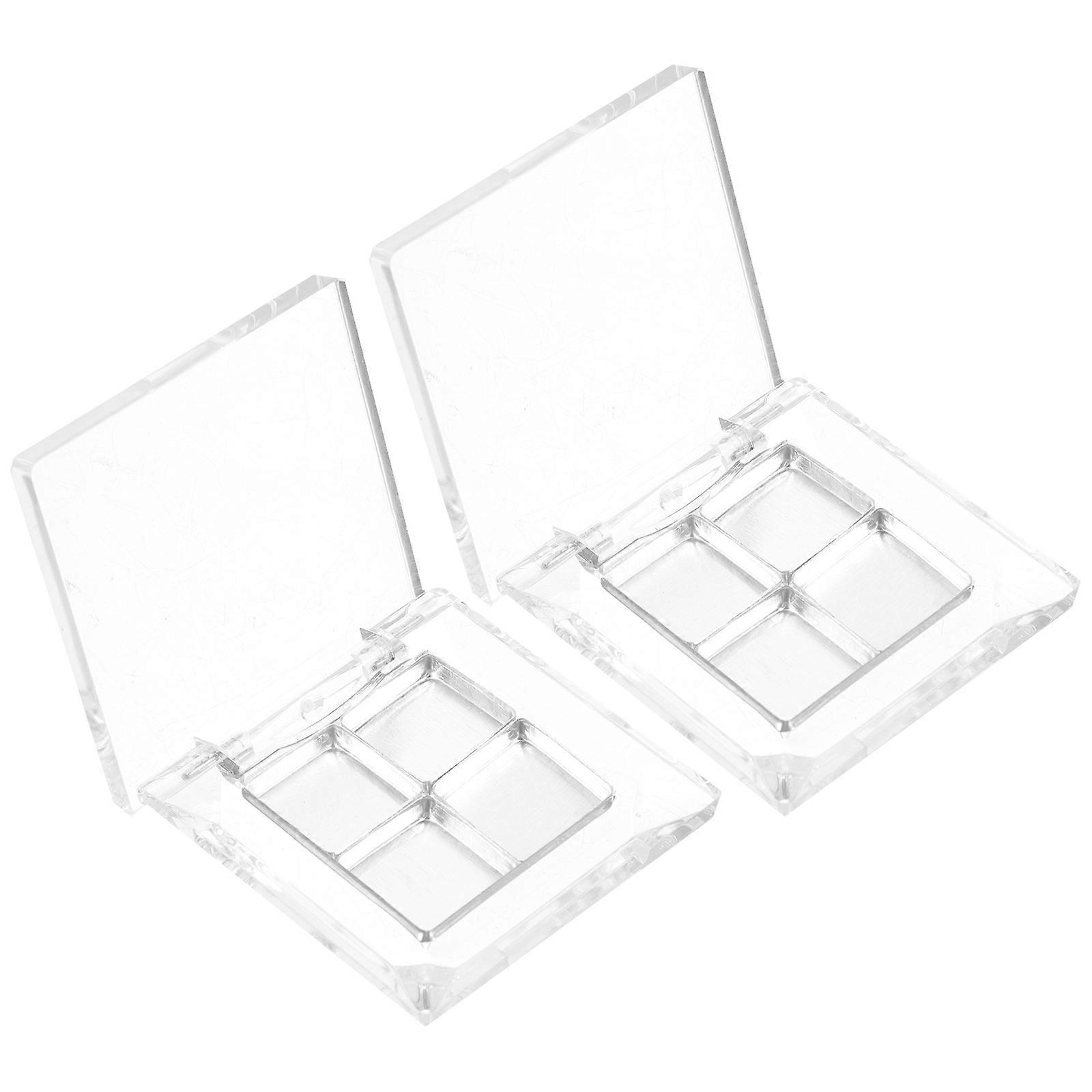 Empty Eyeshadow Box Portable Makeup Case for Storage 2Sets Transparent