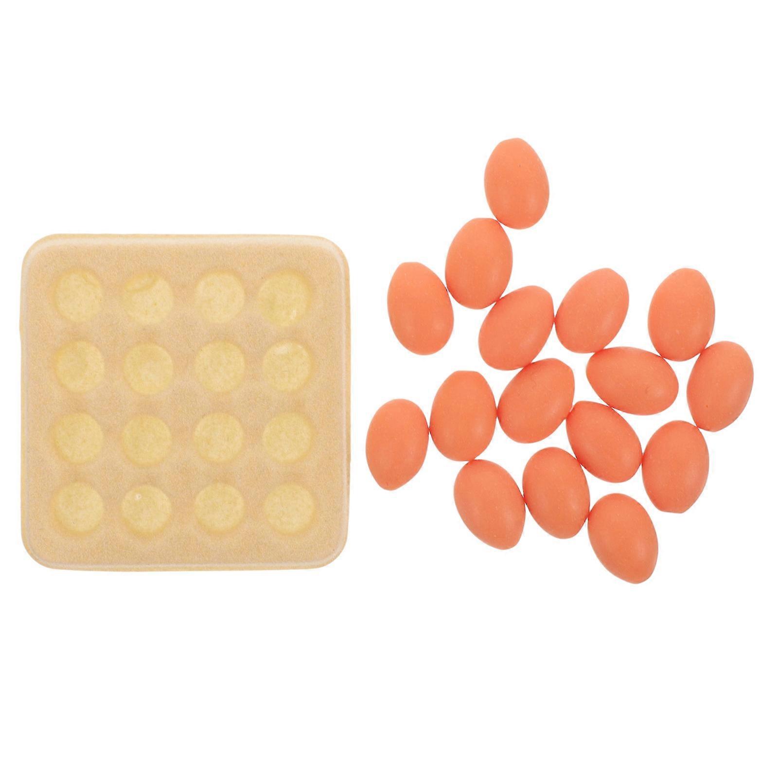 1 Set Mini Simulation Eggs Miniature Fake Eggs Tiny Eggs with Mini Tray