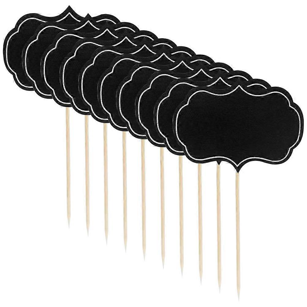 Black Chalkboard Label Picks for Wedding 48Pcs Writable Cheese Markers