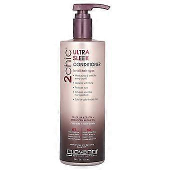 Giovanni, 2chic, Ultra Sleek Conditioner, For All Hair Types, Brazilian Keratin + Moroccan Argan Oil