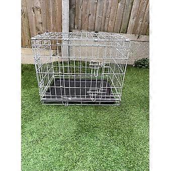 Small Pet Metal 2 Door Dog Crate with Tray