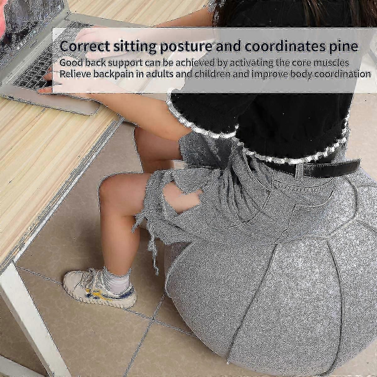 65cm Exercise Ball Chair, Office and Home Use, Pilates and Yoga, with Cover