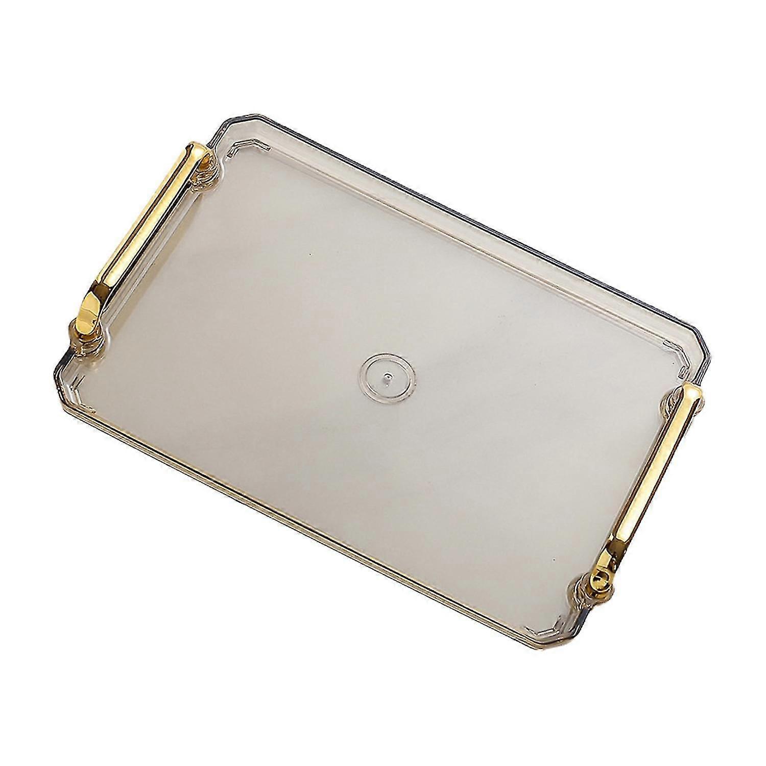 Plastic Serving Tray with Handles, Large Capacity Rectangular for Snacks, Fruits, Kitchen Use