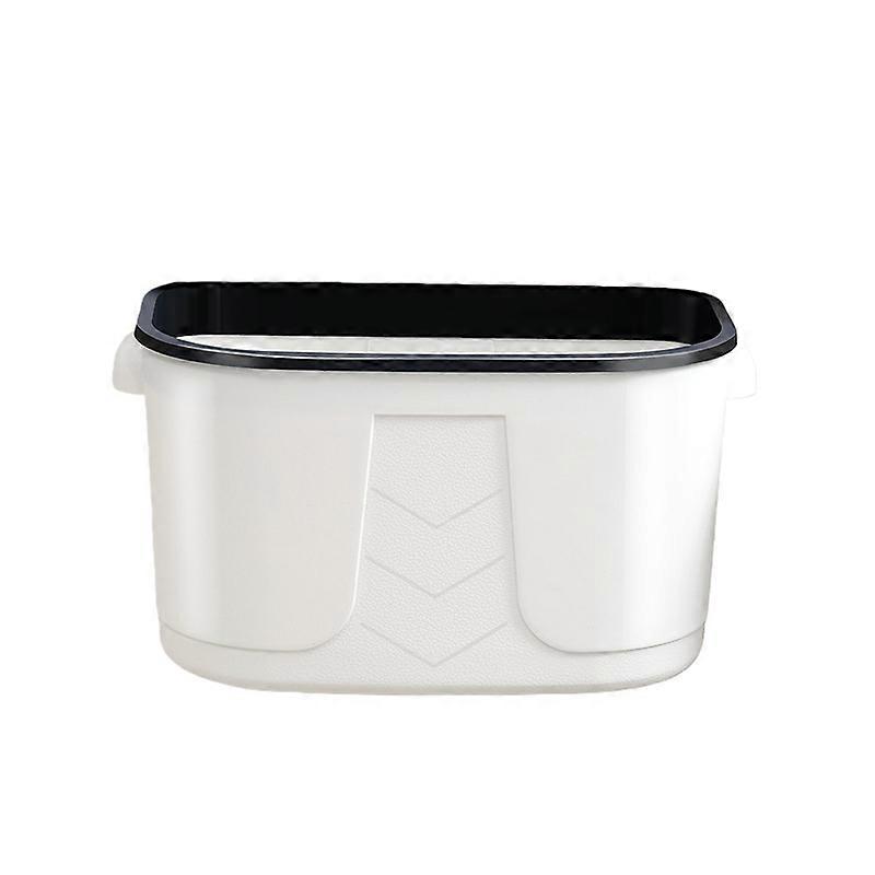 Wall-Mounted Desktop Bin with Lid, White Plastic Trash Can