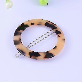 Mode Frauen Bling Harz Haarspange Haarspangen Geometrische Haarnadel Clips Haarstyling Zubehör (Spotted Coffee)