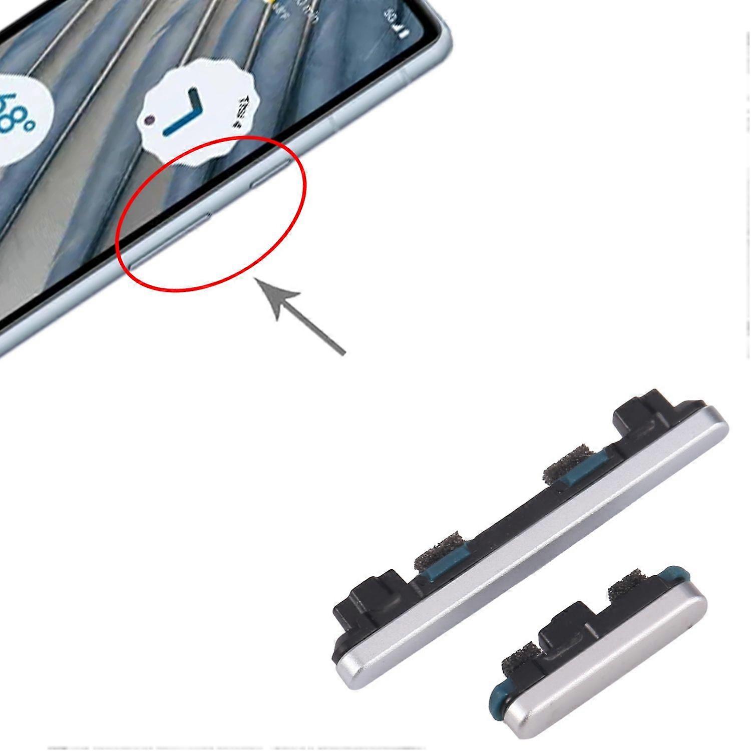 For Google Pixel 7a Power and Volume Buttons Replacement Part Silver