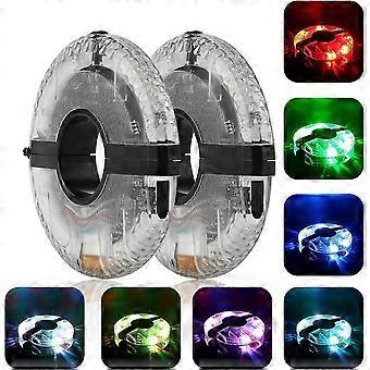 Oppgrader sykkelnavlys, 7 LED 9 farger 18 bilder Vanntett USB oppladbar LED sykkelhjullys Eiket lys for lys dekorasjon sykkellys