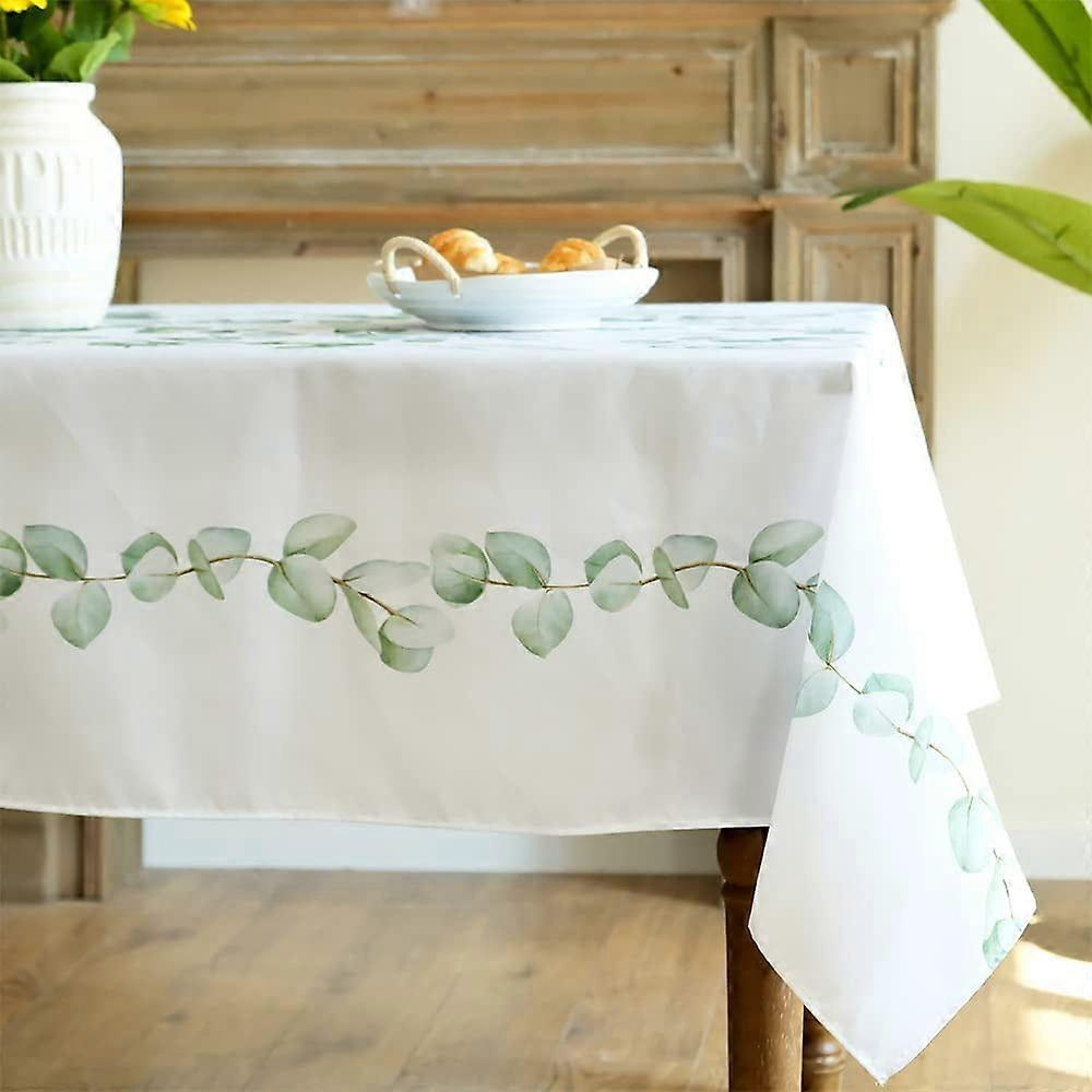 Spring Eucalyptus Leaf Tablecloth Rectangle 60X84 Inch Green Summer Decor Indoor