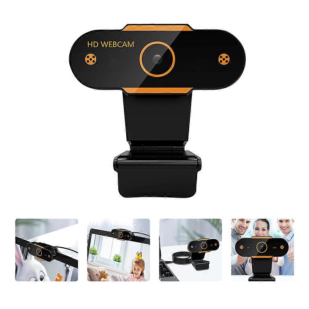 1pc Caméra de diffusion en direct de cours de webcam de base réglable avec micro (1080P)