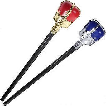 Scepter, 2Pcs King Costume Scepter Kid Scepter Wand King Scepter Wand Props Royal King Queen Scepter for Role Play Halloween Dress-Up Party Prom