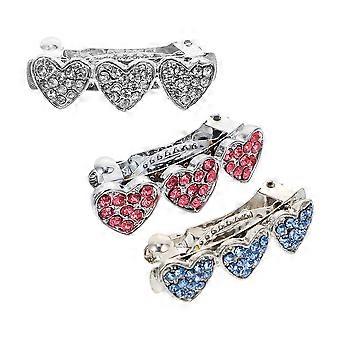 Dog Hair Clips Rhinestone Heart Pet Hairpins 6Pcs for Dogs