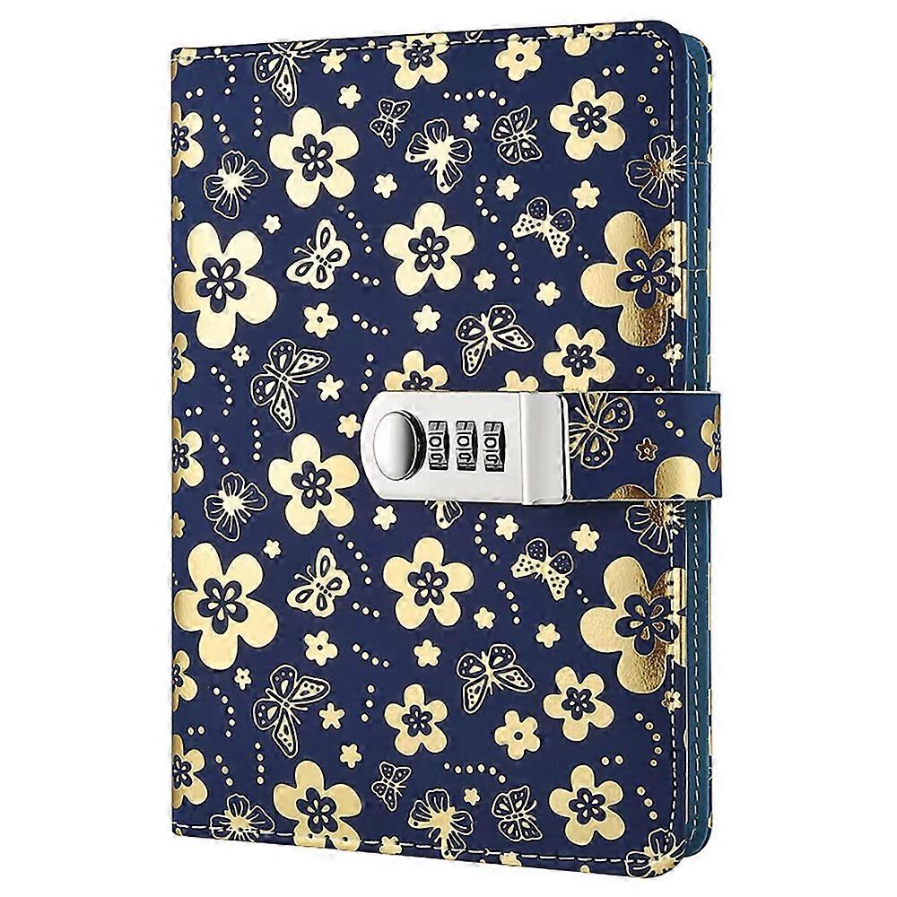 PU Leather Password Notebook, A5 Journal with Combination Lock, Personal Diary with Lock