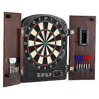 Dartboard und Cabinet Set, Bundle Dartboard Cabinet Set, Hideaway Cabinet mit Electronic Scoring, komplett mit allem Zubehör