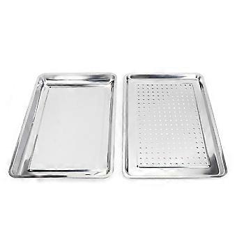 Pet Cooling Tray with Breathable Holes 60x40cm Stainless Steel Ice Box Heat Dissipation for Dogs and Cats Summer Relief