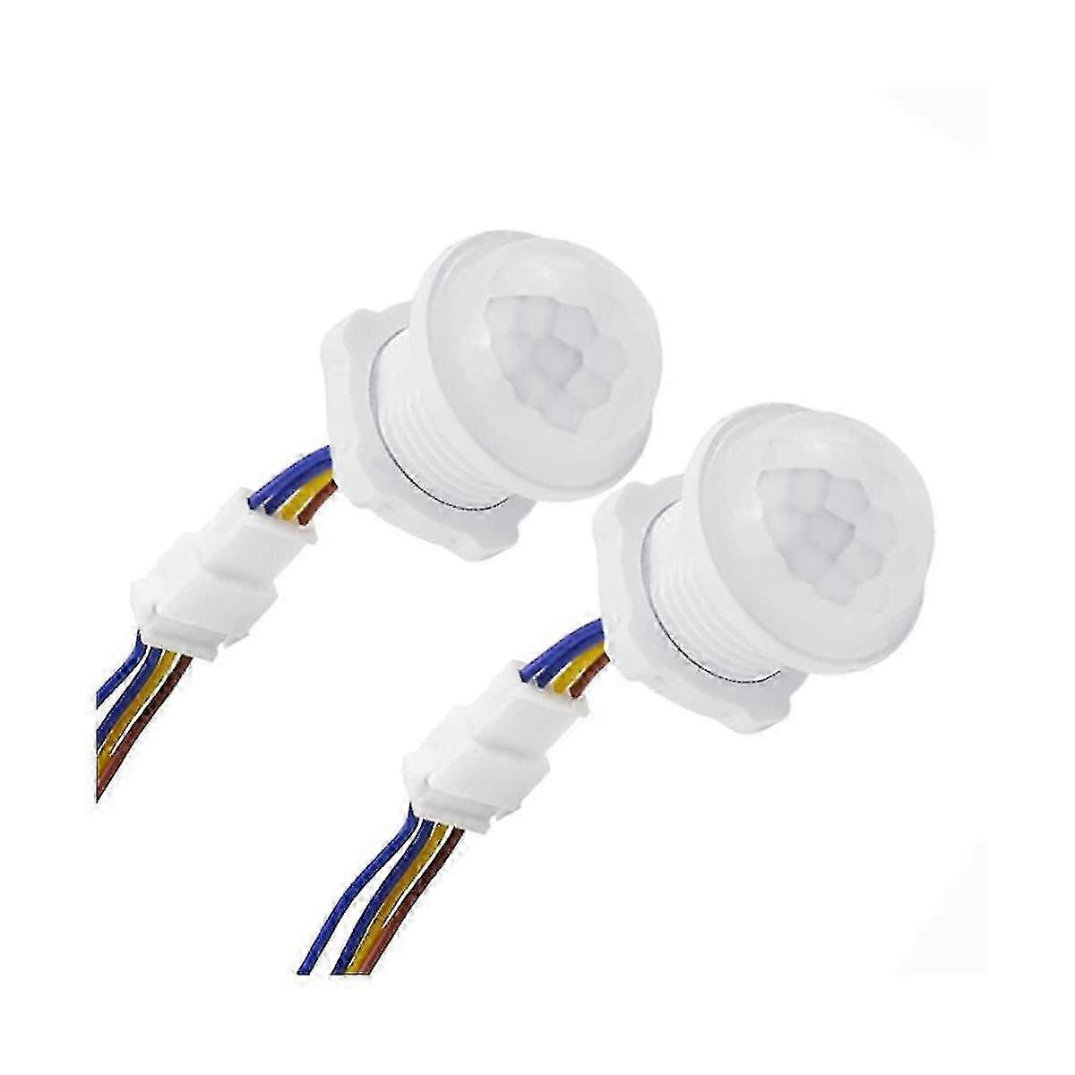 2pcs Motion Sensor Light Switch 110-220v Pir Sensor Smart Detection Time Delay Adjustable Infrared