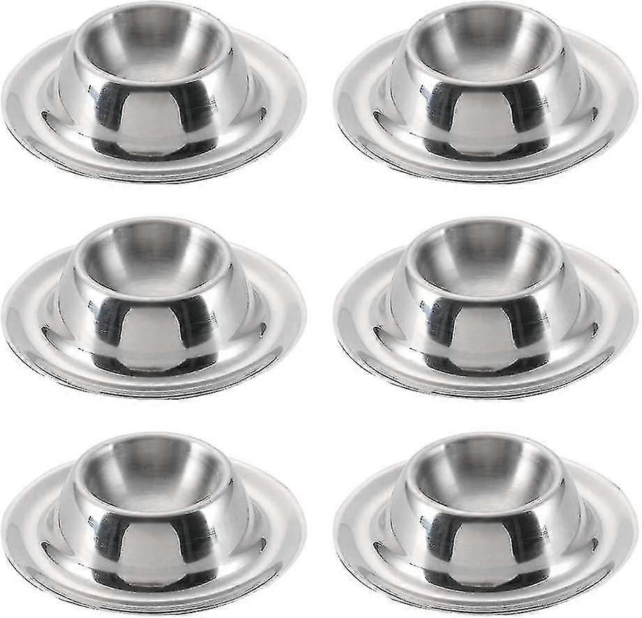 Rustfritt stål Egg Cup Egg Holder Sett med 6 Egg Cup Set Polert Stackable