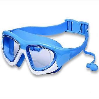Children's anti-fog and waterproof swimming goggles Siamese earplugs 3-14 years